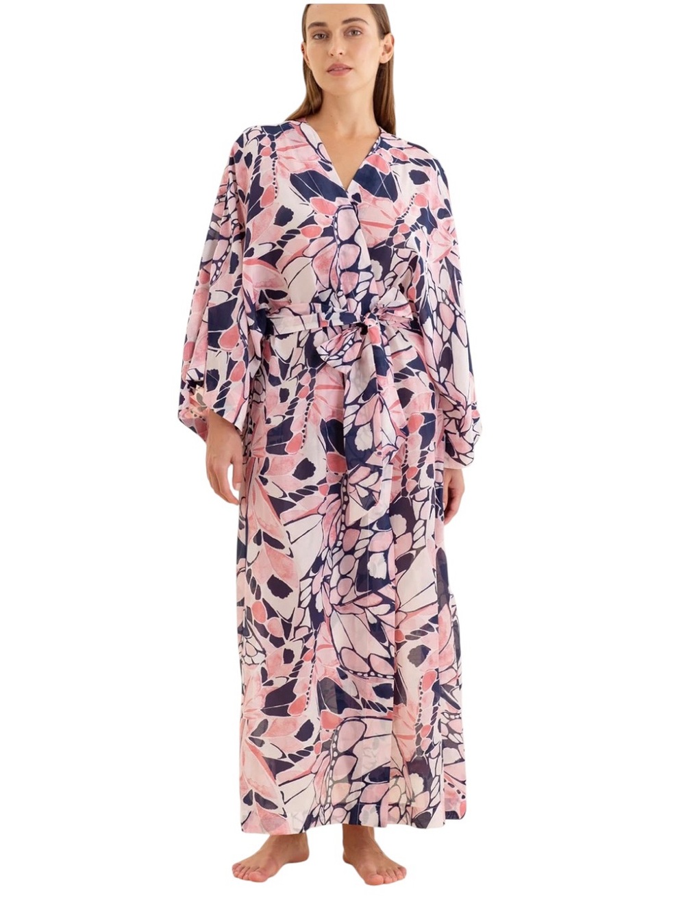 papinelle Papillon Kimono Maxi Robe and Panel Front Maxi Nightgown Sz Medium